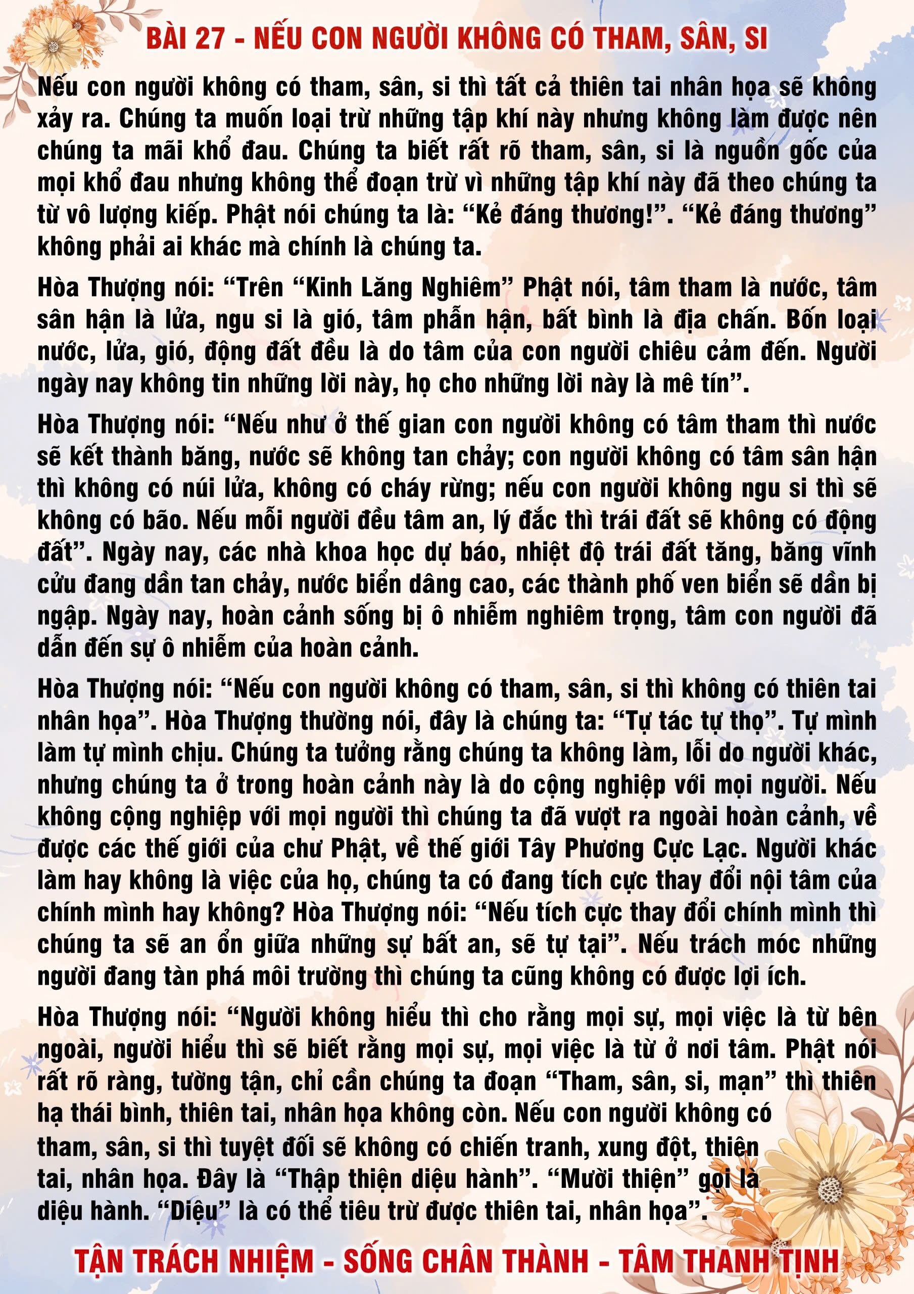 27 · PHTT - Nếu Con Người Không Có Tham, Sân, Si - 27